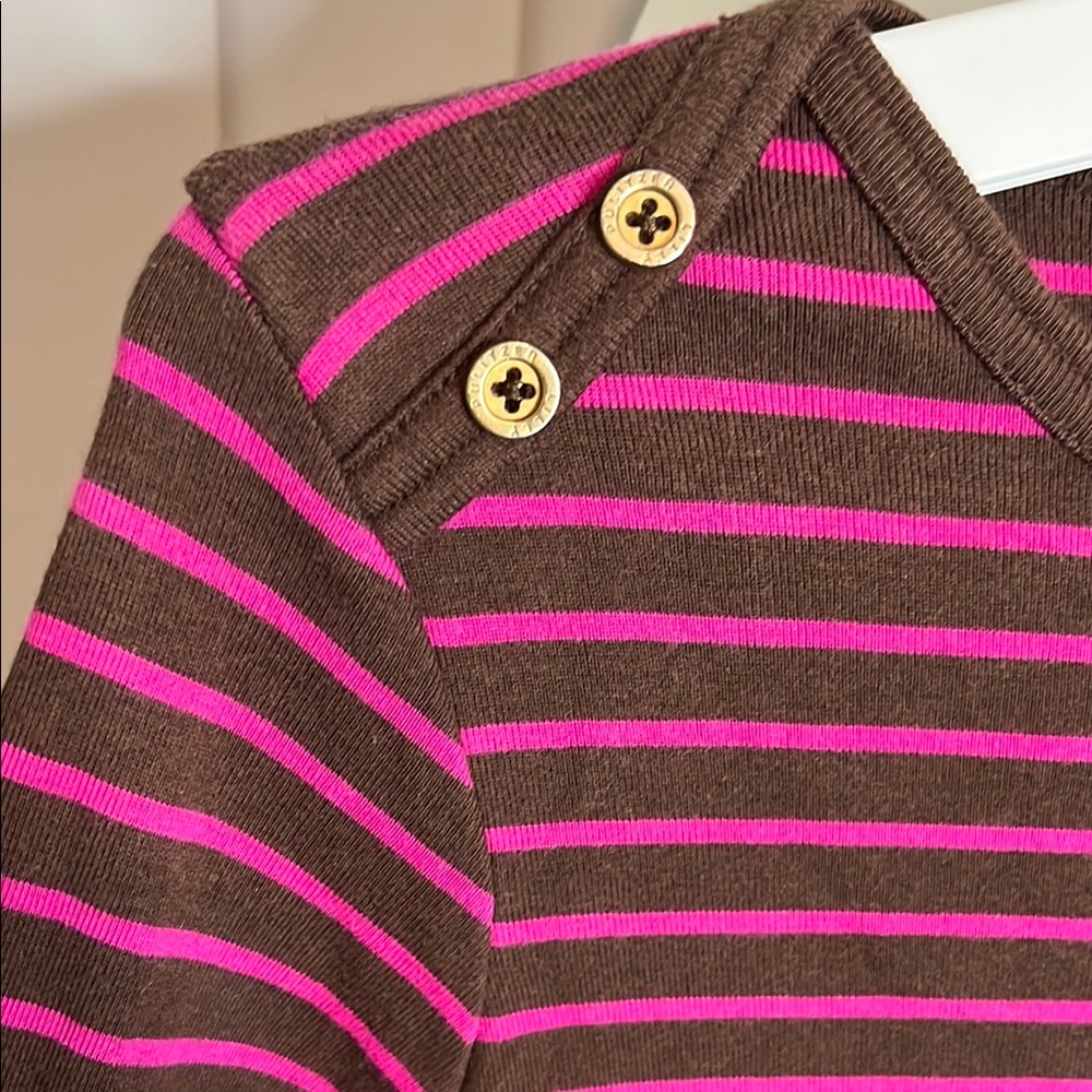 Lilly Pulitzer Pink and Brown 3/4 Sleeve Blouse - Picture 4 of 7